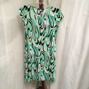 Tatiana B. Abstract Print Short Sleeve Dress Size Small